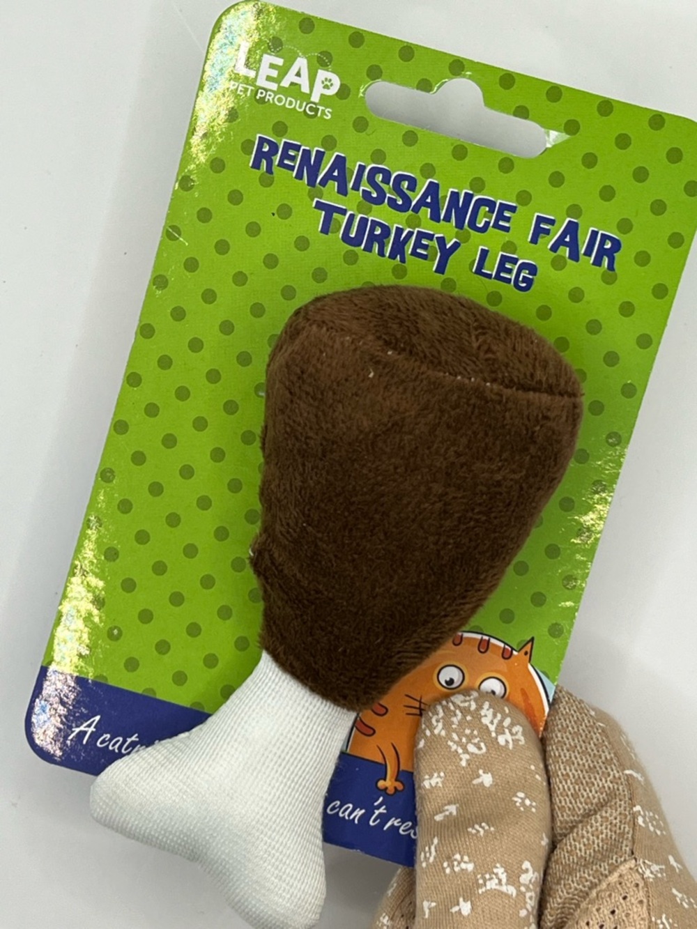 LEAP Renaissance Fair Turkey Leg Plush Cat Toy - Catnip Filled